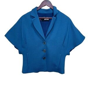Love Moschino Blue Cropped Wool Blazer Size 8